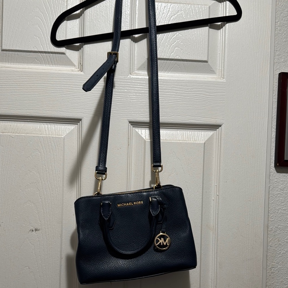 Michael Kors Navy Blue Leather Handbag